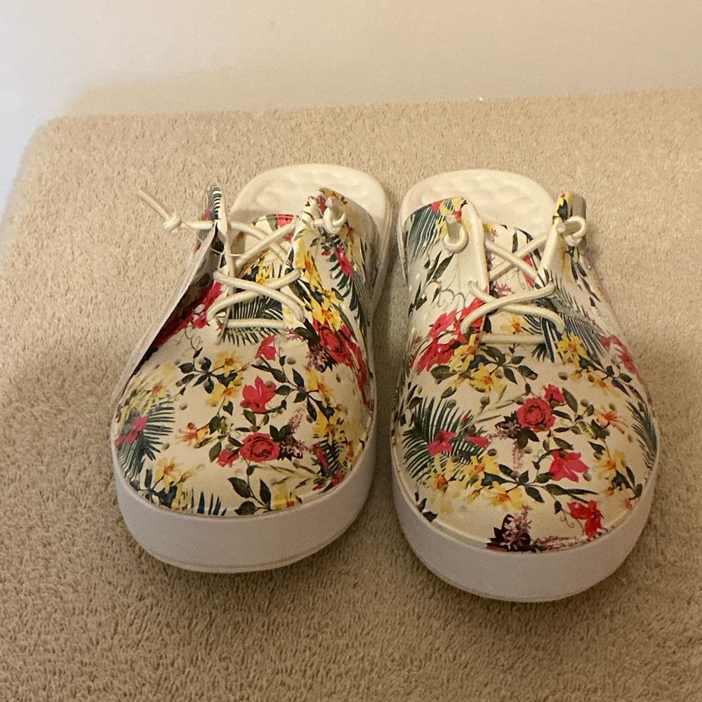 Colorful Floral Slip-On Sandals